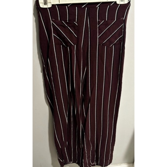 Tilly's Sky & Sparrow Striped Red/Burgundy Striped Parallel Tight Bellbottoms - Picture 5 of 15